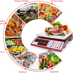 Price Computing Scale Commercial Food Scale 66Lb / 30Kg Fruit Meat
