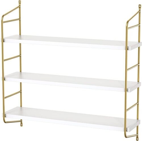 AMADA HOMEFURNISHING FLOATING SHELVES WALL MOUNTED GOLD WALL SHELVES NIB SHELF