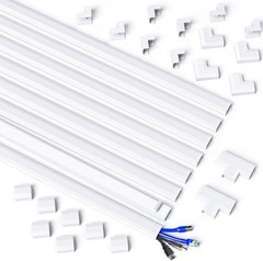 Mudeela Self Adhesive Cable Duct White, 8m PVC for Tidy and Safety