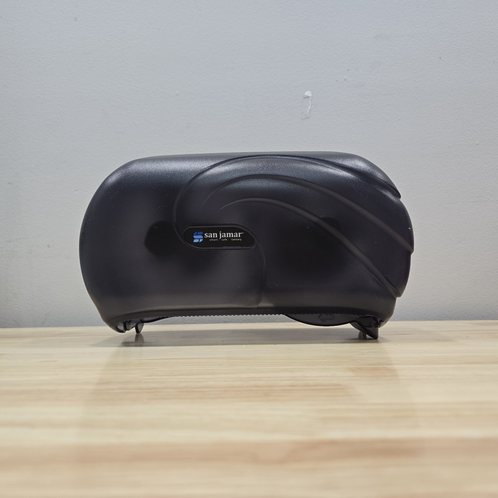 San Jamar SJMR4000TBK Twin 9″ Jumbo Roll Toilet Paper Dispenser Commercial Black