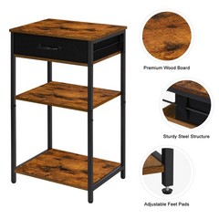 BTY Printer Stand with Storage 3 Tier Home 15.75 X 11.8 X 27.56 Inches, Brown