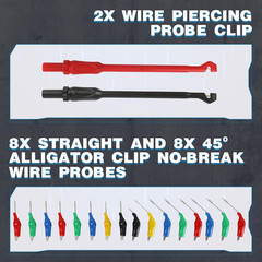 110PCS Automotive Test Lead Kit, AES Wave Multimeter Lead Kit with Back Probes,