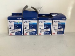 Genuine Brother (4) TZe-2512PK Black on White 1 Inch (8 Tapes- Open Box)