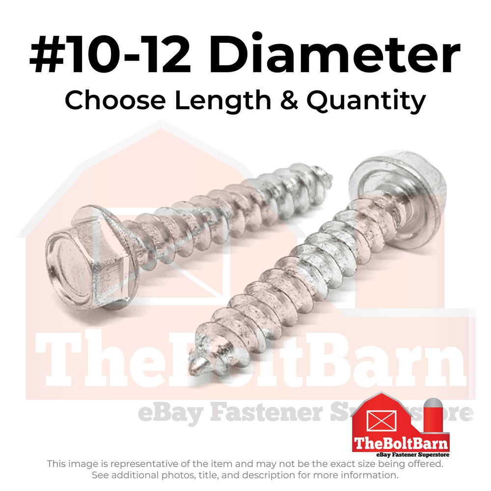 #10 18-8 Stainless Hex Washer Type A Self Tapping Screws (Pick Length & Qty)