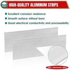 Uxney 6061 Aluminum Flat Bar, 1/8″ x 3″ x 8″ Rectangle Aluminum Bar Stock, T6…