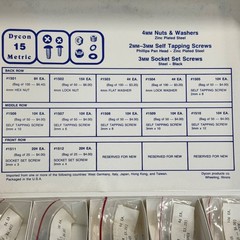 Dycon M2, M2.5, M3, M4 Fasteners with 2485 pcs. See exact list in Description.