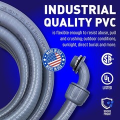 1/2-Inch Non-Metallic Liquid-Tight Conduit Kit – 25 Feet for Safe Installations