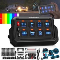 MICTUNING Wireless 8 Gang RGB Switch Panel LED Toggle Momentary Strobe Control