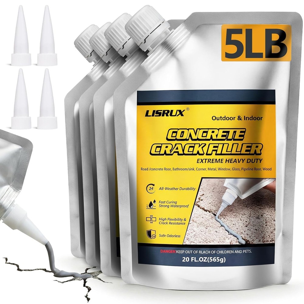 Concrete Crack Filler,5 LB High Elasticity Cement Crack Filler,Self-Leveling Qui