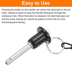 Uxcell 2 Pcs Quick Release Pin, 1/4″ X 1.42″(Dia. X L) Ball Locking Pin with Pus