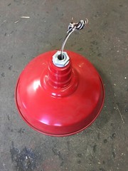 OLD STOCK RLM Standard Dome 16″ Industrial Lighting Fixture Red USED