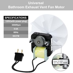 Universal Bathroom Exhaust Fan Motor Kit 120V 50CFM for NuTone & Broan, Bath…