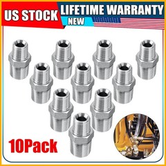 10 Pack Hydraulic Adapter: 3/8″ NPTF Male x 1/2″ NPTF Male Hydraulic Fittings