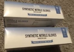 Gloves-Synthetic Nitrile Gloves (100 count) Size-Large (Lot of 2)