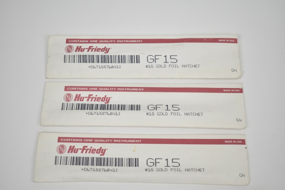 Hu-Friedy Dental Hatchets Set of 3 – GF15 Gold Foil #41 with Round Handles