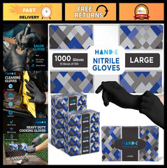 1000 Count Disposable Nitrile Gloves – Latex Free, Powder Free, Medical Exam Bul
