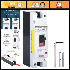 125A DC Breaker Battery Disconnect Switch 500V, Thermal Magnetic Trip for Solar