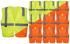 OrangeGear® Class 2 Sleeveless Highly Visible Reflective Safety Vest (10 PacK)