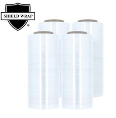 18″ x 1500′ 90 Gauge 4 Rolls Cast Hand Stretch Wrap Clear Plastic Shrink Film