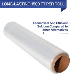 Stretch/Shrink Wrap Roll ,Heavy Duty 800% Stretch,Clear 80 Gauge Industrial S…