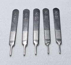 Lot of 5 Pilling 35-2950 #3 Knife Handle 5″, Blades 10, 11, 12 & 15, Germany