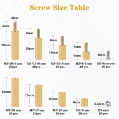 M3 Motherboard Standoff Kit 320PCS Brass Spacer Screws Set