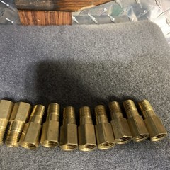 1/4”Female NPT x 1/4” NPT Pipe Filling Extender Brass Aprx 1-9/16 Overal Length