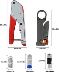 Coaxial Compression Tool Kit Coax Cable Crimper Wire Stripper with F RG6…