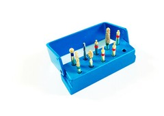 Dental Golden Diamond Burs SS Handle For Polish Reverse Preparation Kit 9pcs/Box