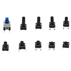 180pcs 10 Type 6X6 Light Touch Switch Set Push Button Switch Assortment Box