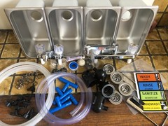 EXTRA SMALL Complete Concession Sink – Plumbing & Drain Kit 3 + 1 Compartments