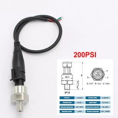 5V Fuel Pressure Transducer 100/150/200/300/500/1000/1600Psi for Oil Air Water