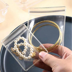Anti Tarnish Jewelry Bags Clear PVC Ziplock Resealable Ring Earring 10-100Pcs