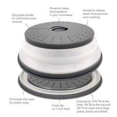 Tovolo Gray/White Plastic Microwave Collapsible Food Cover