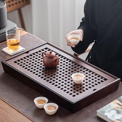 X-Large 19 Inch Bamboo Chinese Gongfu Tea Ceremony Tray with Drain Drainage T…
