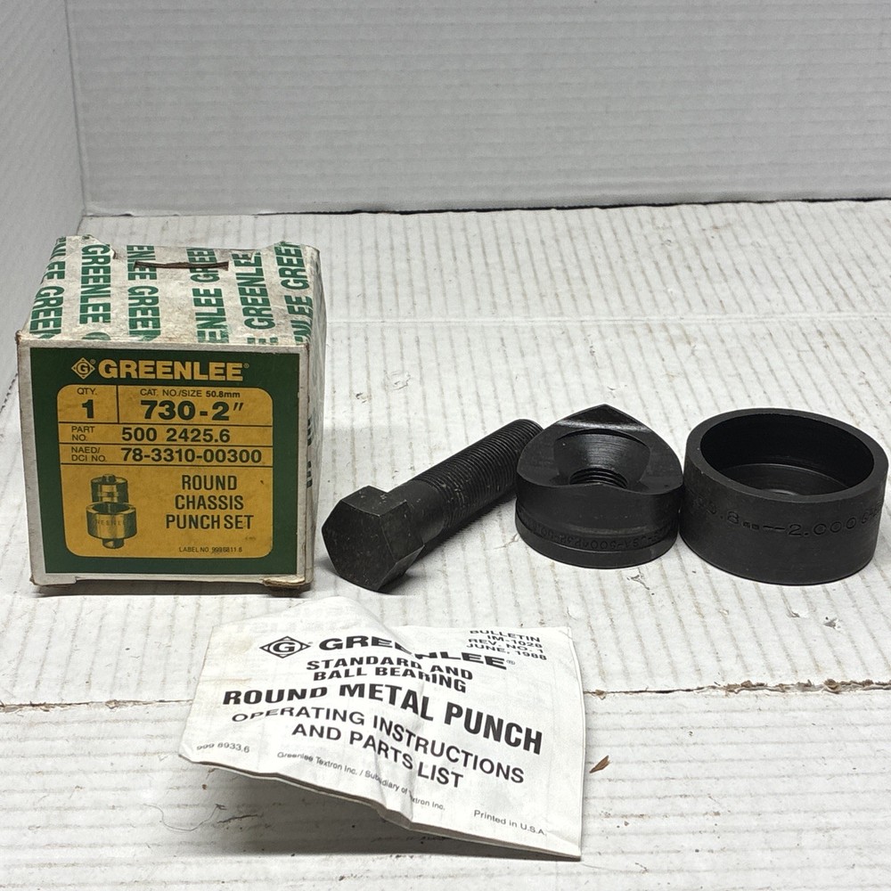 Greenlee 730 2″ Standard Round Knockout Punch Unit In New Unused Condition