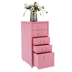 Metal File Storage Cabinet, 5 Drawer Under Desk Filing Cabinets with Wheels