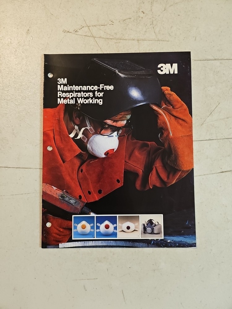 Vintage 1991 3M Maintenance Free Respirators For Metal Working Catalog Brochure