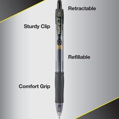 Pilot G2 Bold 10 Mm Black Gel Ink Pen Office Supply 1 Dozen 31256