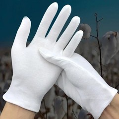 1-10 Pairs White Cotton Gloves Full Finger Waiter Driver Work Jewelry Formal