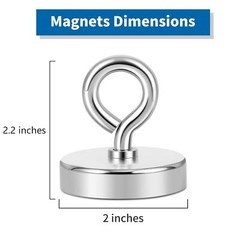 FISHING MAGNET 300 lb 1.7/2” Large Heavy Duty Super Neodymium High Power w/ Hand