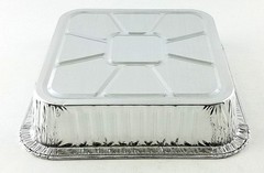 9″ Square Cake Foil Pan w/Clear Dome Lid 25 Sets -Disposable Aluminum Baking Pan