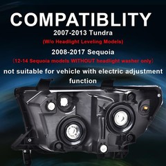 Front Headlight Pair Toyota Tundra 2007-2013 Sequoia 2008-2017 811100C051