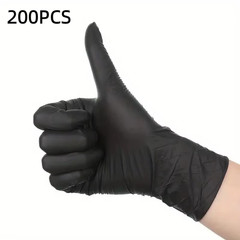 Black Nitrile Disposable Gloves Thickened Waterproof Cleaning Tattoo US