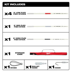 30 Ft. Fiberglass Fish Stick Low/Mid/High Flex Combo Kit with Accessories