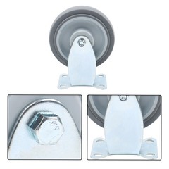 4 Pieces 1400 Pounds Heavy Duty 5″ Industrial Casters Fixed Rubber Casters Grey