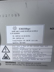 EMSC EM150hpv 150W Xenon Arc Lamp PSU w/ Dented Case See Pic- Working See Desc