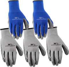 Wells Lamont Pack Nitrile Work Gloves | Lightweight, Abrasion Resistant, Blue/Gr