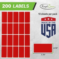 Royal Green Identification Labels Rectangle Stickers 1.57inch x 0.75 inch
