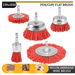 Nylon Filament Abrasive Wire Brush Wheel Cup Brush 1/4″ Hex Shank Rotary Tools